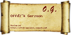 Offák Gerzson névjegykártya